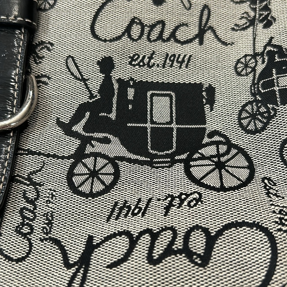 COACH F14036 Chelsea Canvas & Leather Horse & Carriage Shoulder Bag - Picture 3 of 14